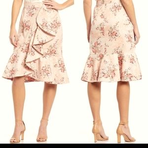 Antonio melani toby print ruff blossom skirt